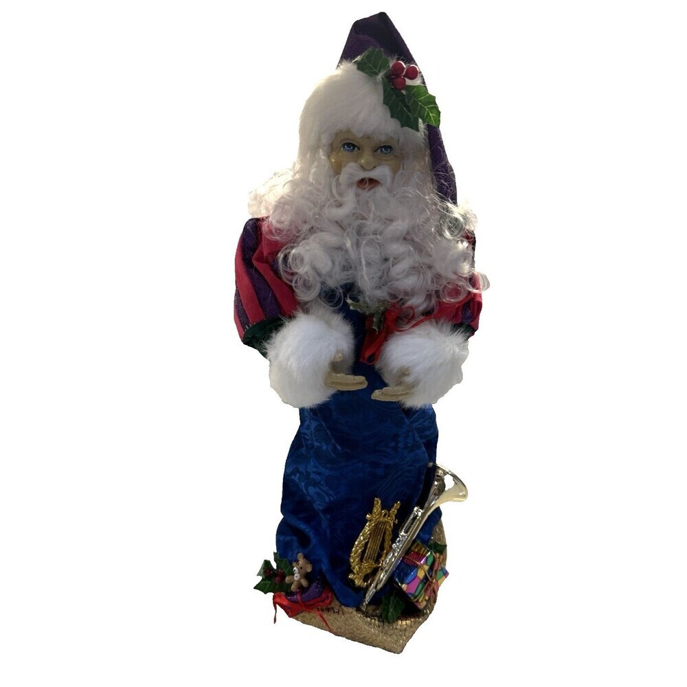 Vtg Santa Clause Midevil Mardi Gras Christmas Wine Bottle Cover Christmas